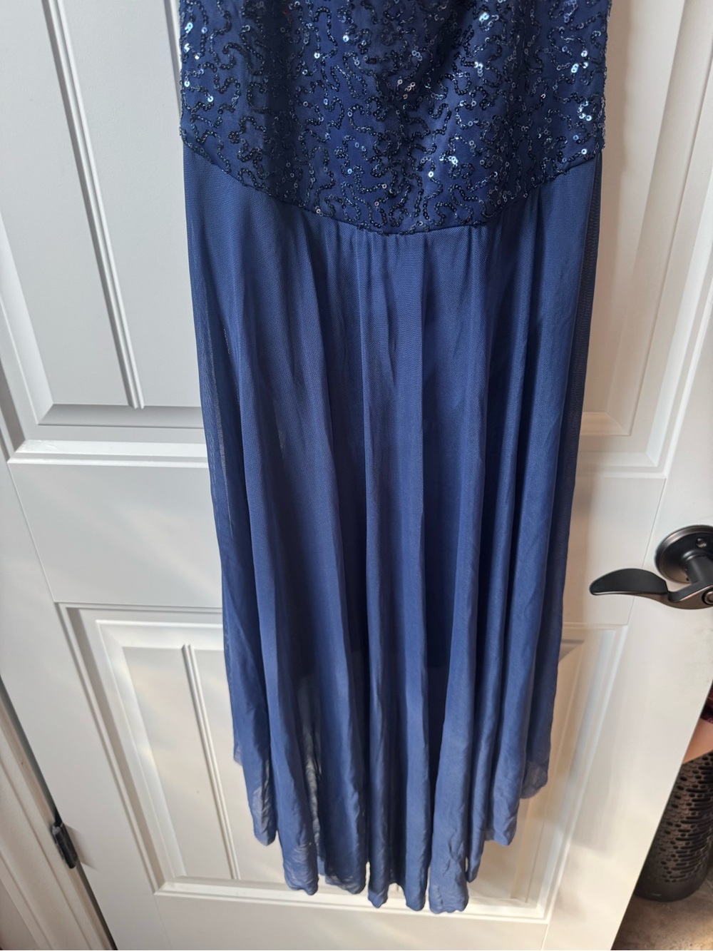 Balera Navy Sequin Dance Maxi Mesh Dress S/M - Picture 6 of 9